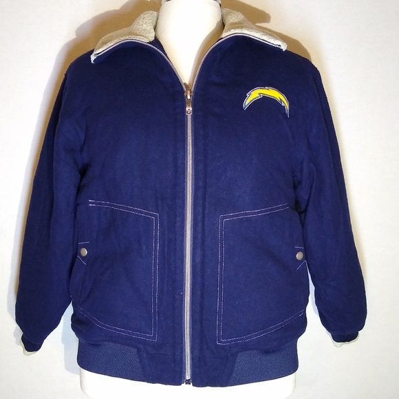 NFL Authentic Sideline Chargers Wool Bomber Jacket - Picture 1 of 9